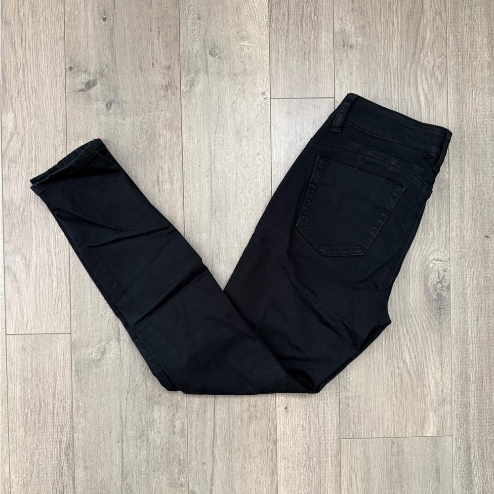 Stylish Skinny Slightly Distressed Black Jeans